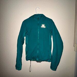 arc'teryx women's atom hoody - size large - teal green/blue color
